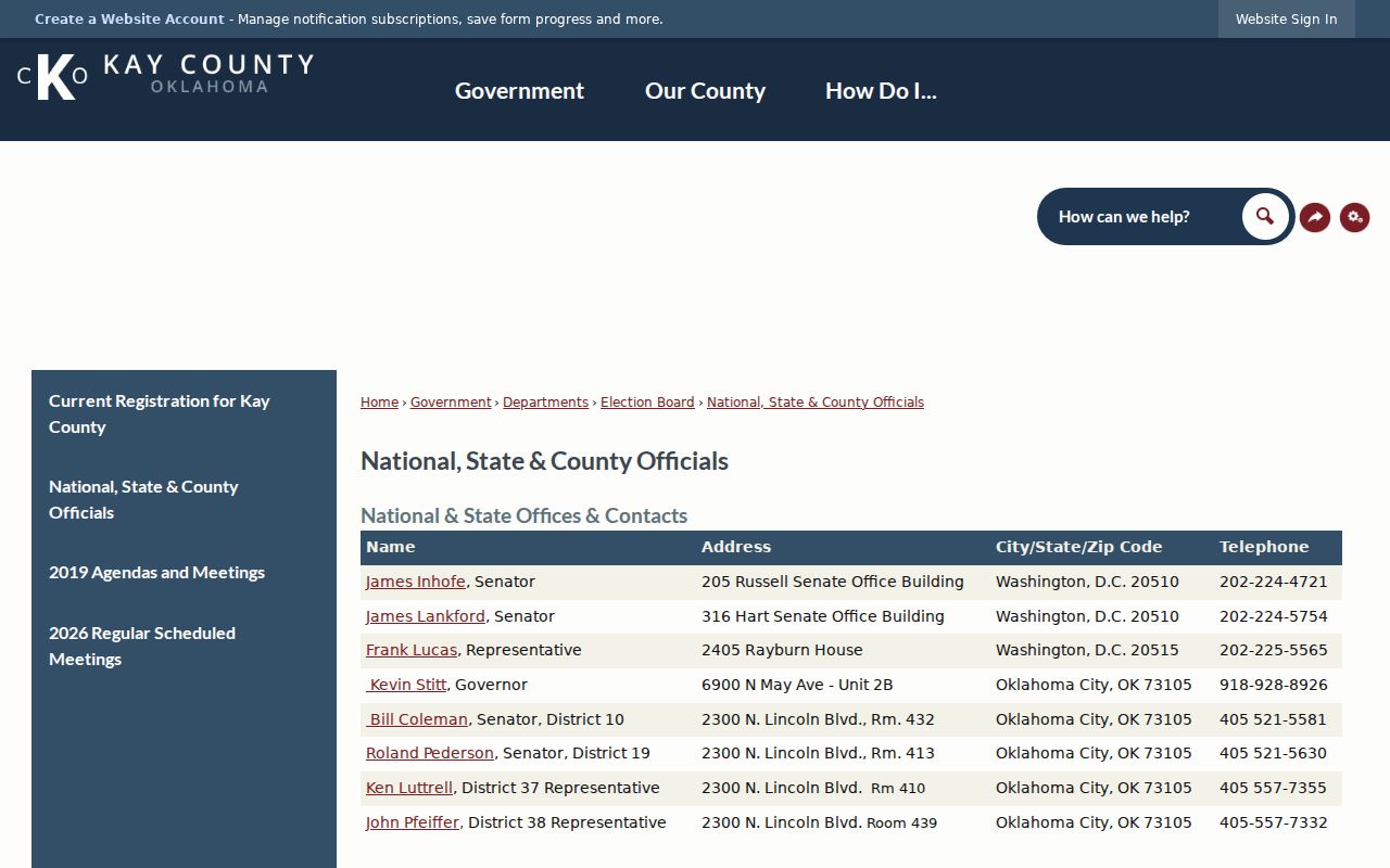 Kay County warrant search, official directory for the Court Clerk and sheriff