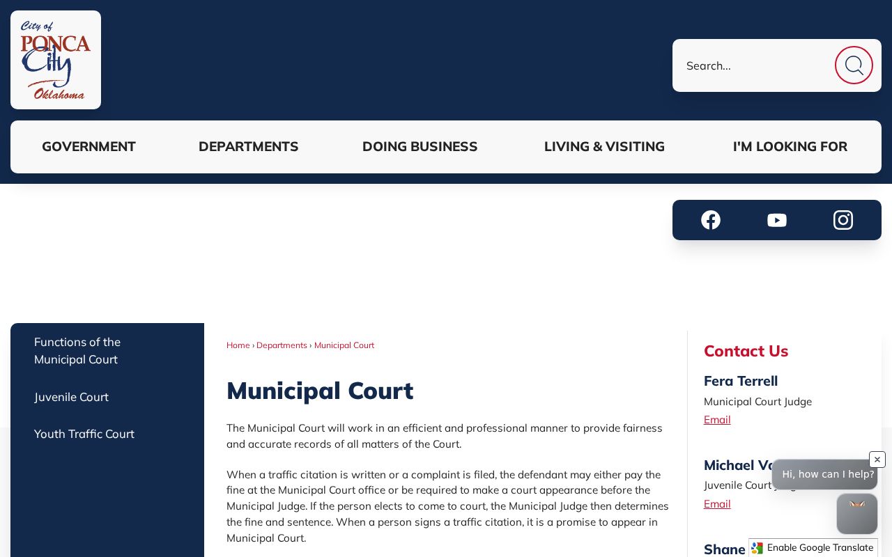 Kay County municipal court warrants, Ponca City court contact and warrant page