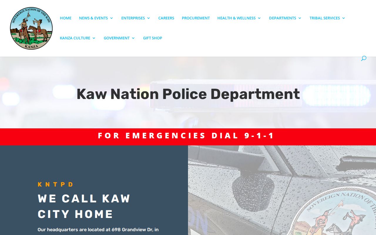 Kay County warrant records, Kaw City tribal police contact source
